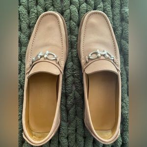 Ferragamo like new light suede leather loafers